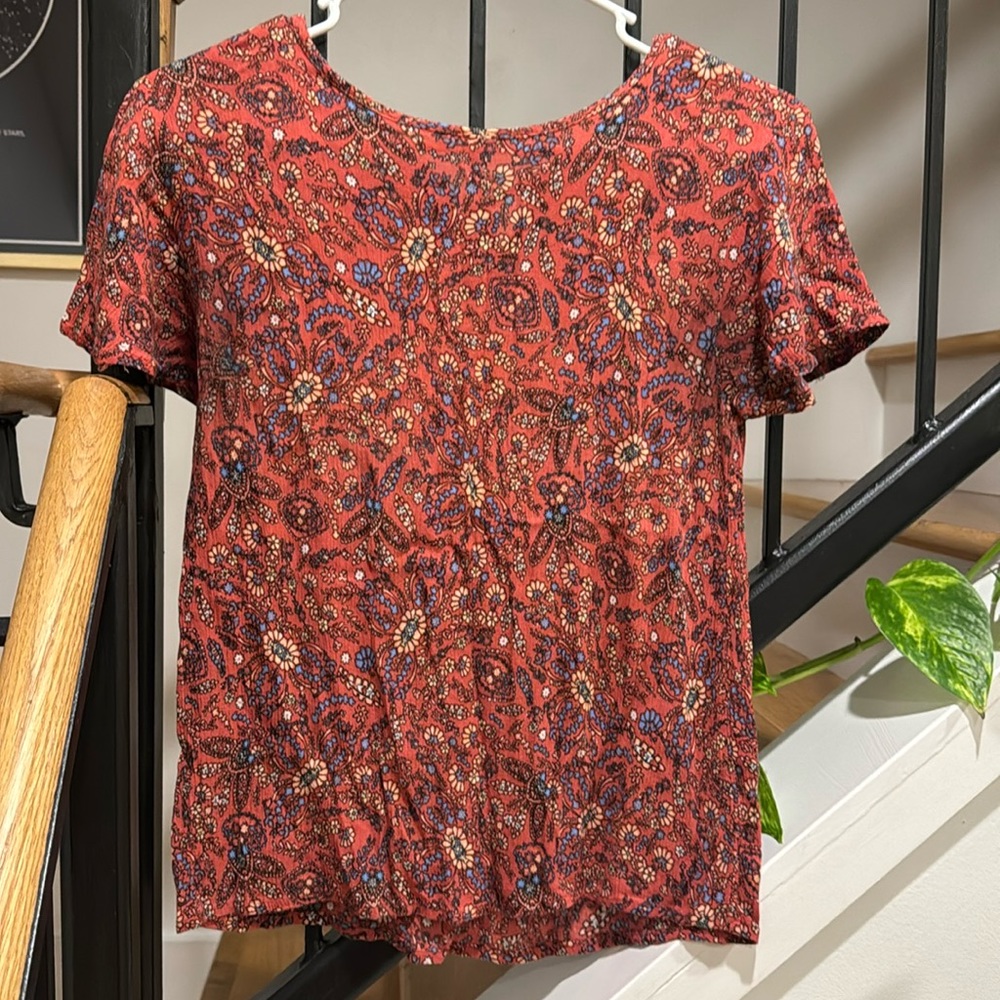 Cloudchaser Cap Sleeve Paisley Print Shirt